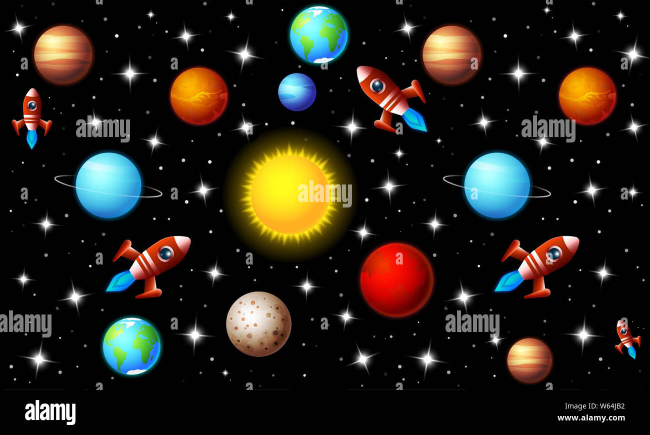 Sistema solar de planetas para niños fotografías e imágenes de alta  resolución - Alamy