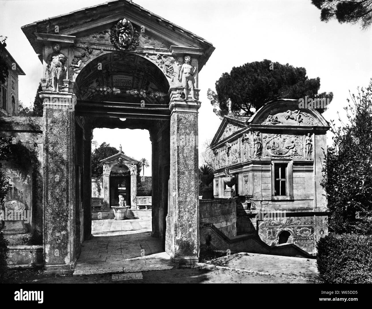 Casina di Pio IV, giardini vaticani, 1930 Foto de stock