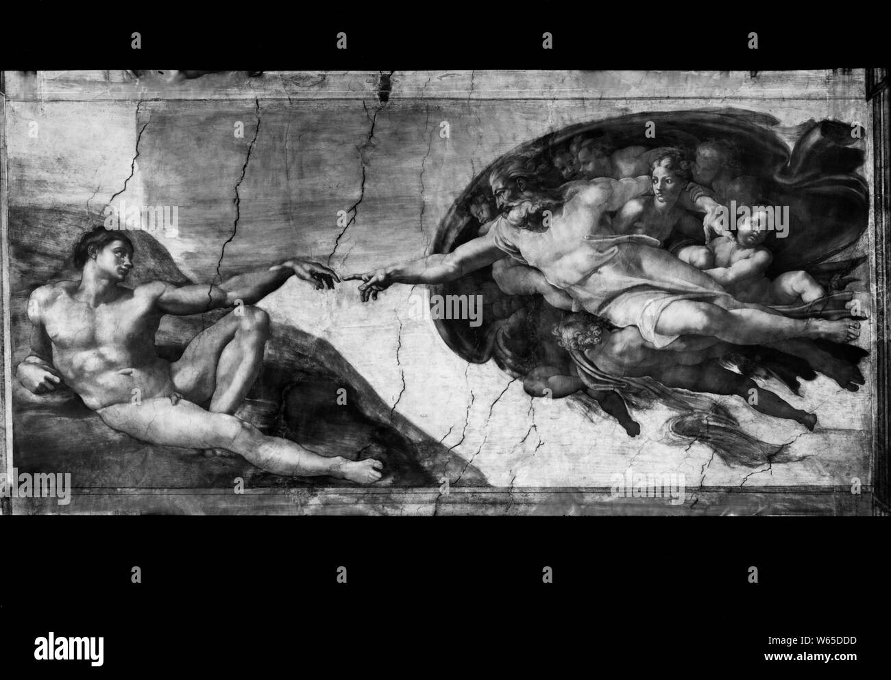 Parte del fresco la creación de Adán de Miguel Ángel, la Capilla Sixtina,  Ciudad del Vaticano, 1960 Fotografía de stock - Alamy