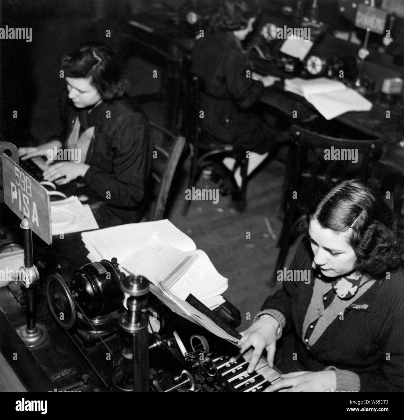 Telegraphist, 1940-50 Foto de stock