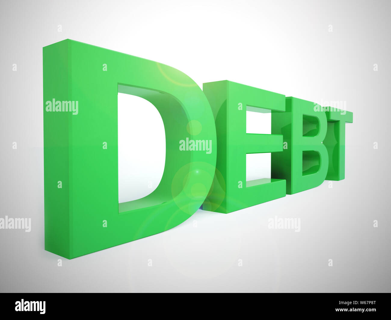 Obligación de deuda concepto icono muestra el endeudamiento demasiado. La delincuencia financiera de sumas adeudadas - Ilustración 3d Foto de stock