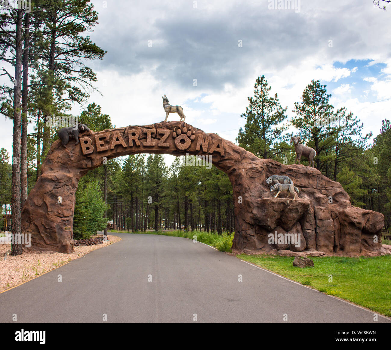La entrada Bearizona en Williams, Arizona Foto de stock