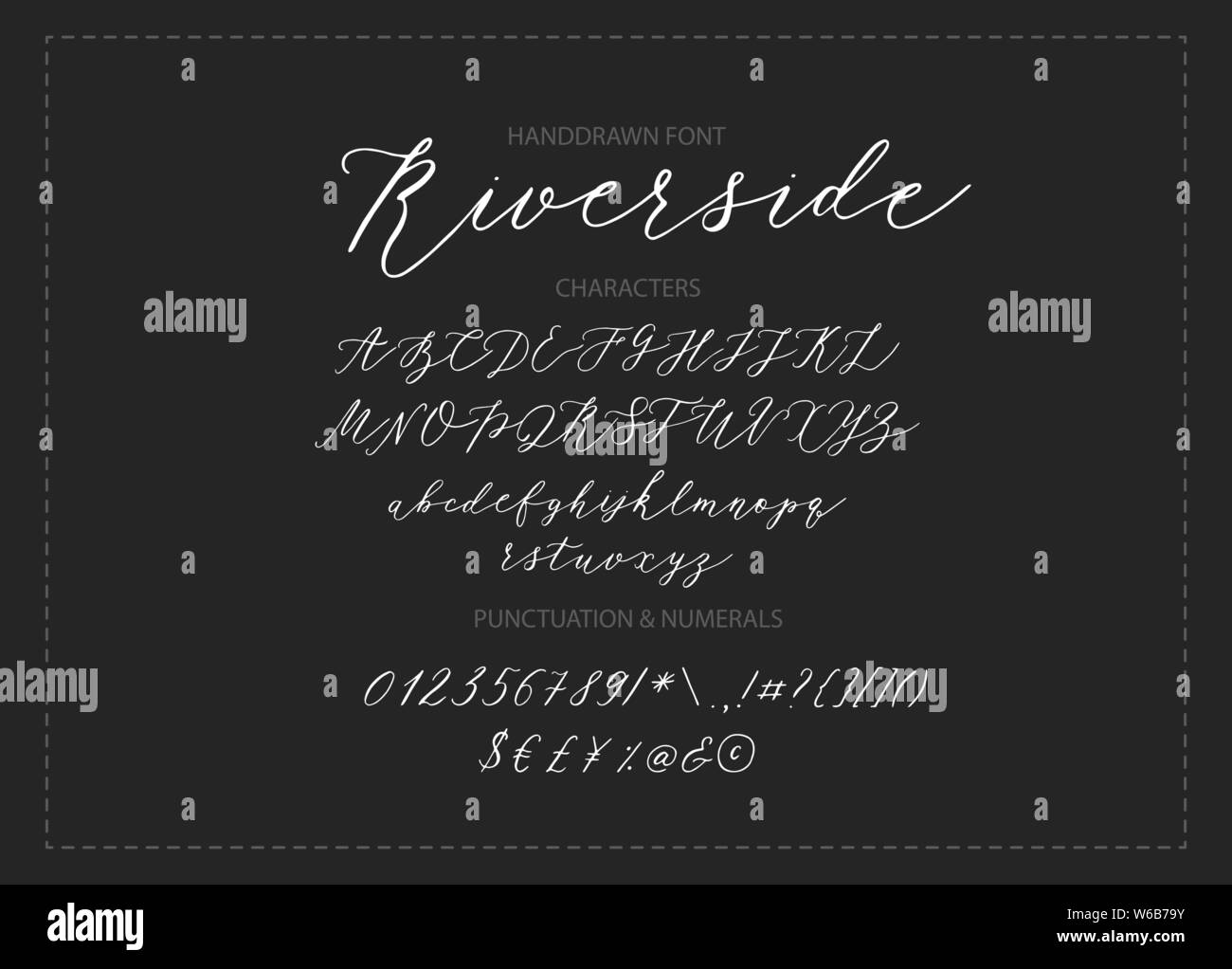 Riverside fuente Script manuscrita. Dibujados a mano moderno estilo