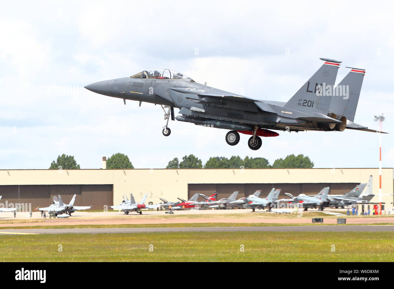 Europa USAF F-15E Strike Eagle en el 2019 Royal International Air Tattoo en RAF Fairford, REINO UNIDO Foto de stock