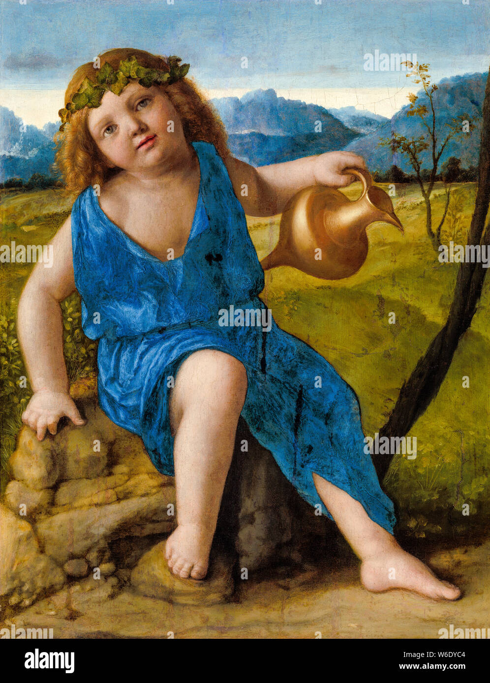Giovanni Bellini, el niño Baco, pintura, 1505-1510 Foto de stock