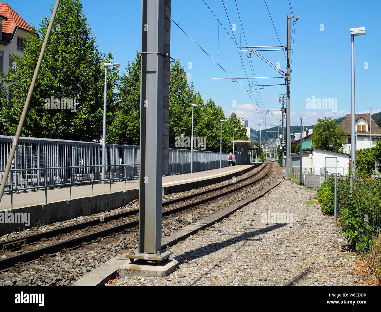 Reinach Bahnhof-Haltestelle Mitte en Reinach, Schweiz AG, Europa Foto de stock