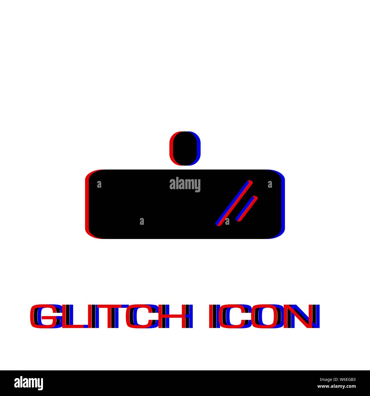 Icono de espejo retrovisor plano. Pictograma simple - Glitch efecto. Símbolo de la ilustración vectorial Ilustración del Vector