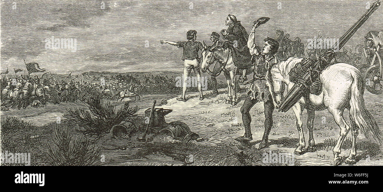 La batalla de Azincourt, san Crispín, el día de 25 de octubre de 1415 Foto de stock