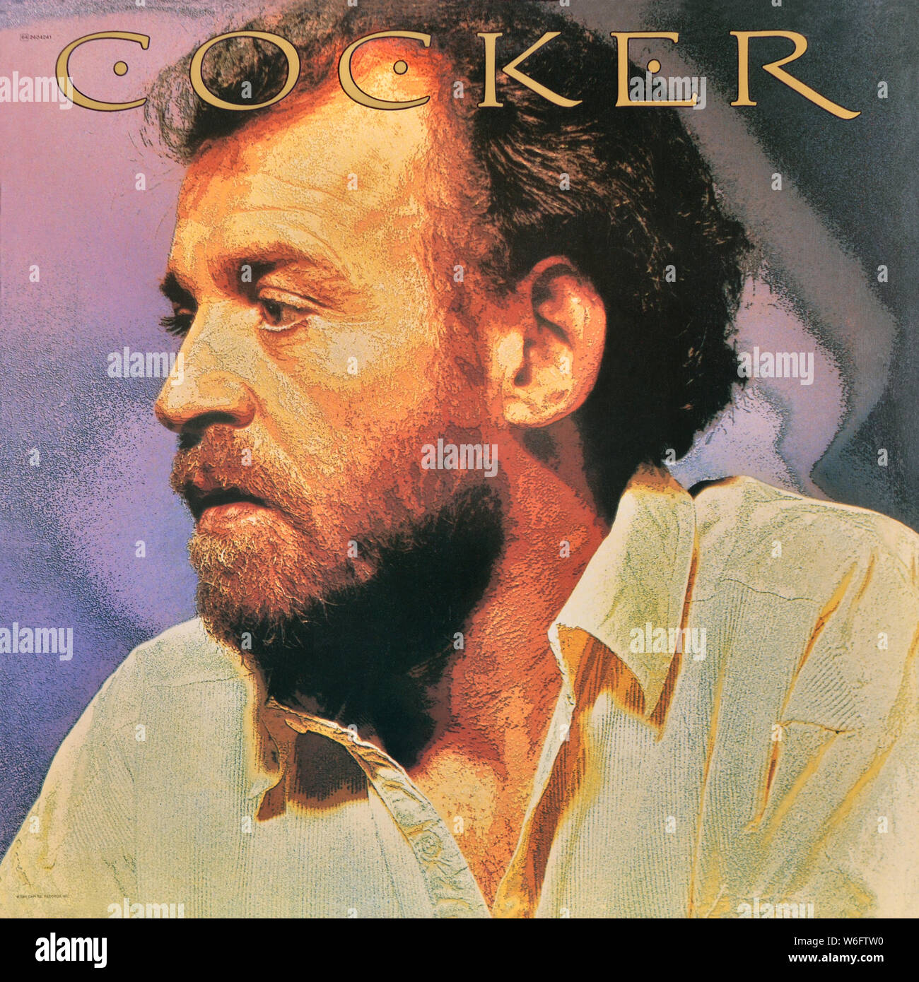 Joe Cocker - portada original del álbum de vinilo - Cocker - 1986 Foto de stock