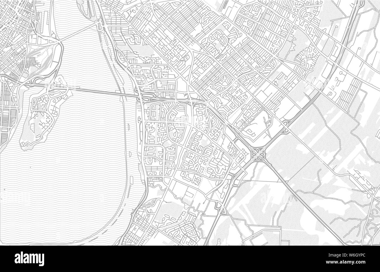 Brossard, Quebec, Canadá, brillante esbozado mapa de vectores con