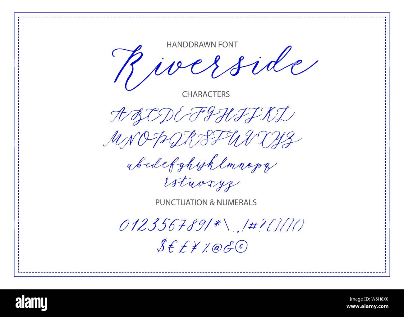 Riverside fuente Script manuscrita. Dibujados a mano moderno estilo