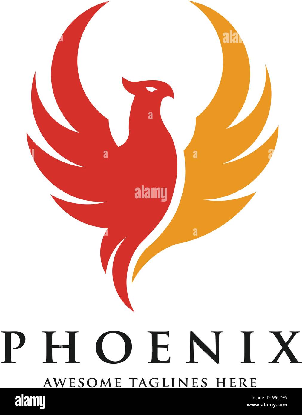 Logotipo de Phoenix concepto de lujo, mejor ave fénix logo design Ilustración del Vector