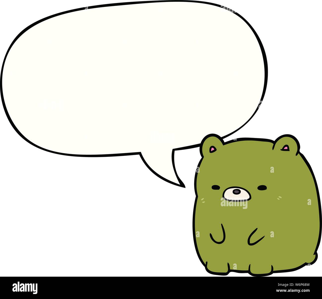 Teddy oso kawaii dibujos animados. Triste y divertido oso de peluche con  grandes ojos depressively sentado Imagen Vector de stock - Alamy