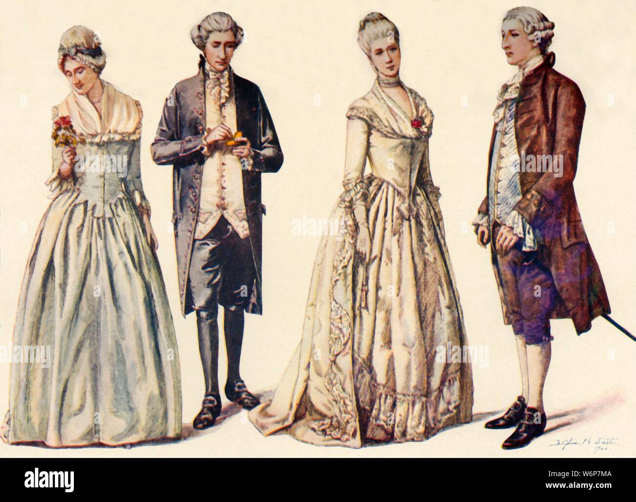La ropa durante el reinado de George II 1760-1776