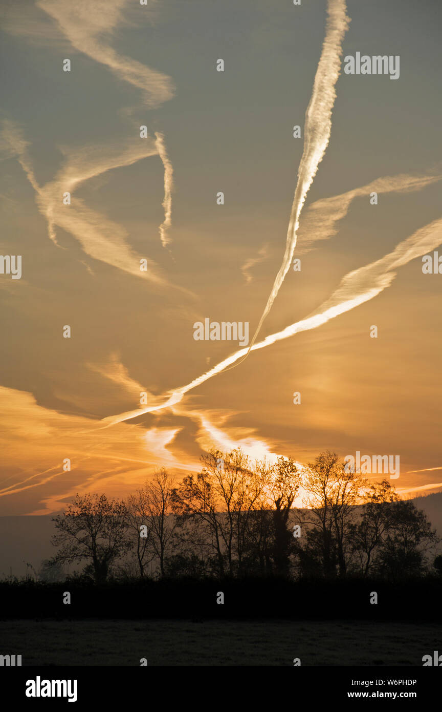 El cielo del amanecer de invierno Foto de stock