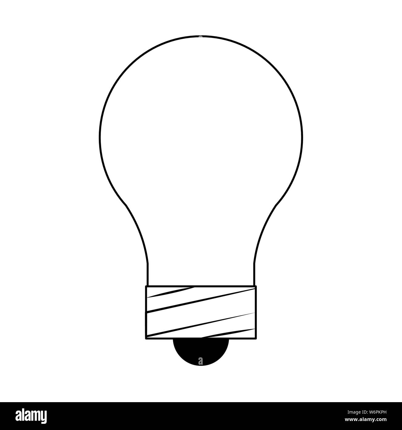 Energía luminosa idea bombilla caricatura en blanco y negro Imagen Vector  de stock - Alamy