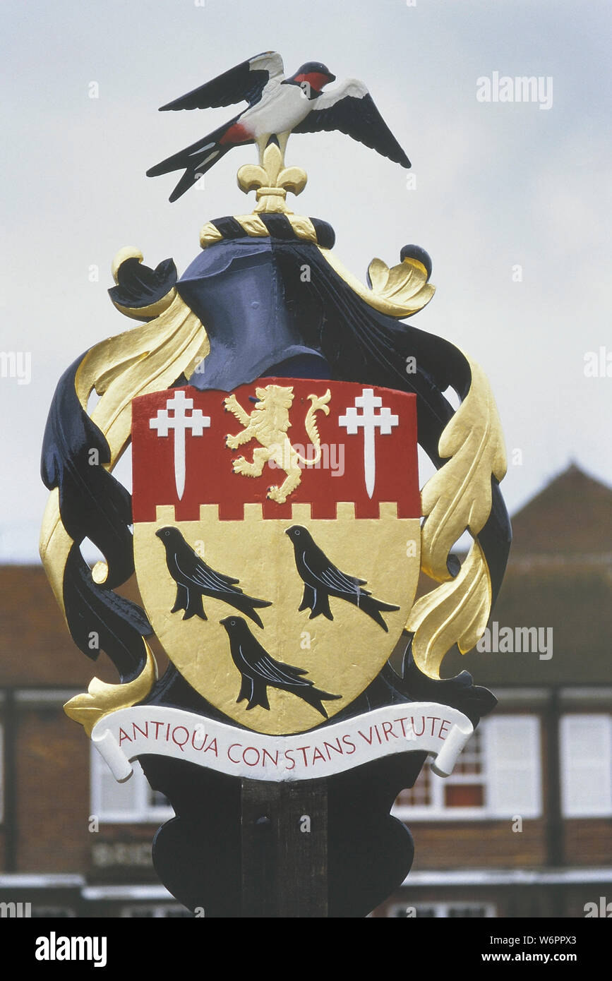 Escudo de Arundel (CREST), West Sussex, Inglaterra, Reino Unido. Foto de stock