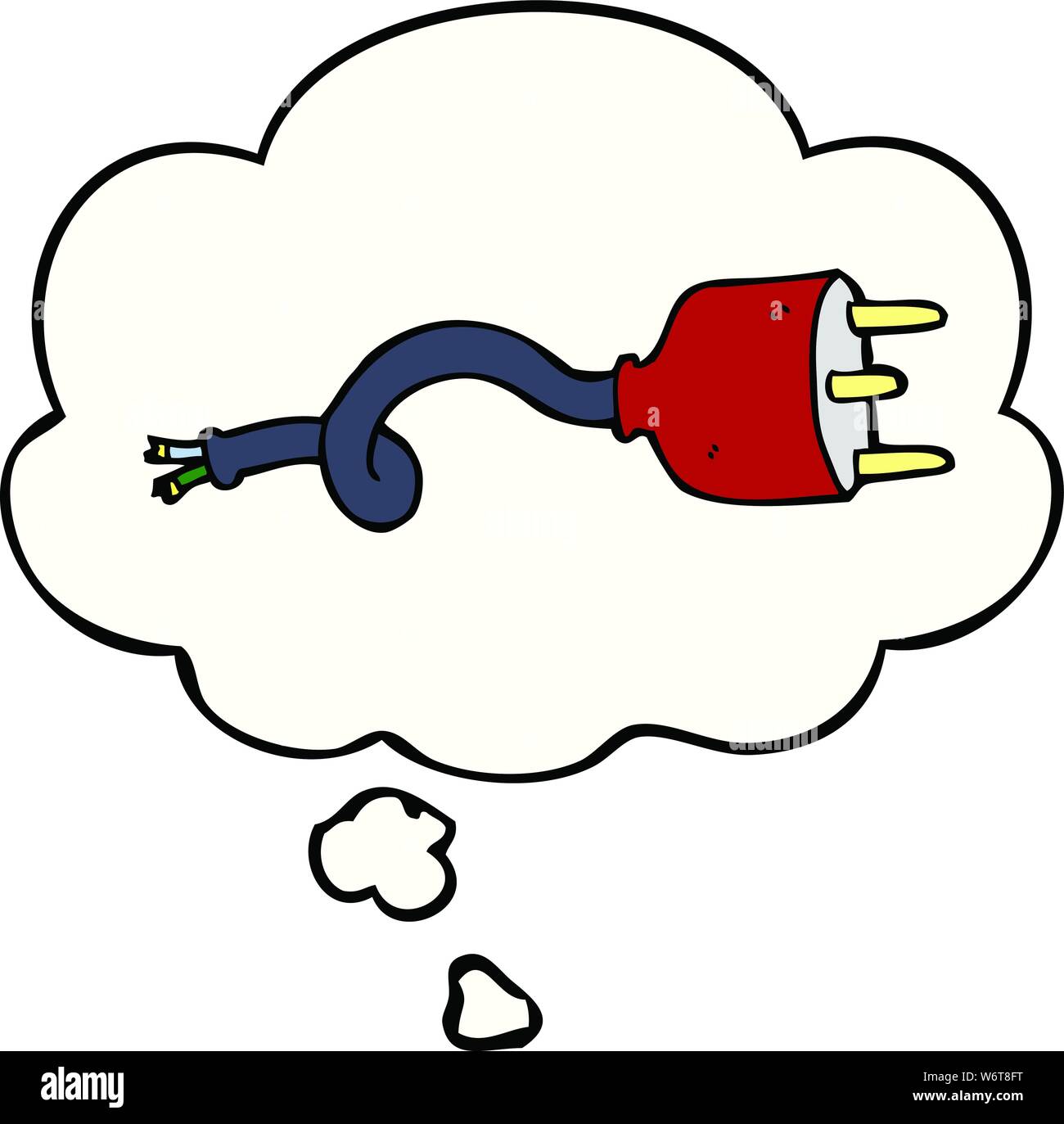 Enchufe eléctrico de dibujos animados con burbuja de opinión Imagen Vector  de stock - Alamy