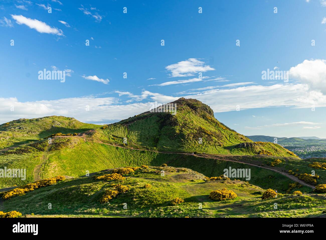 Holyrood Park, Arthurs Seat en Edimburgo, Escocia Foto de stock