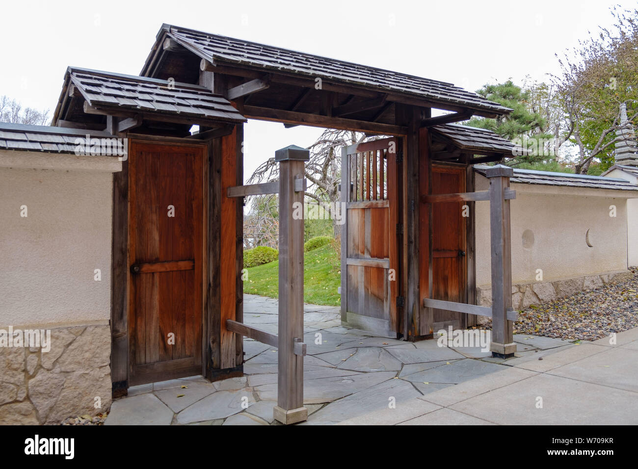 Jardín japonés Gate. Foto de stock