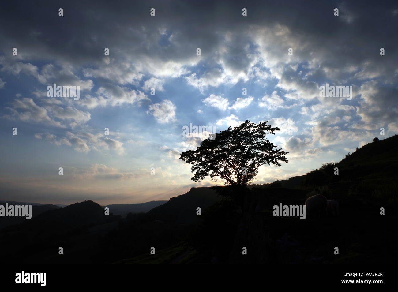 Dinas Bran sunset Foto de stock