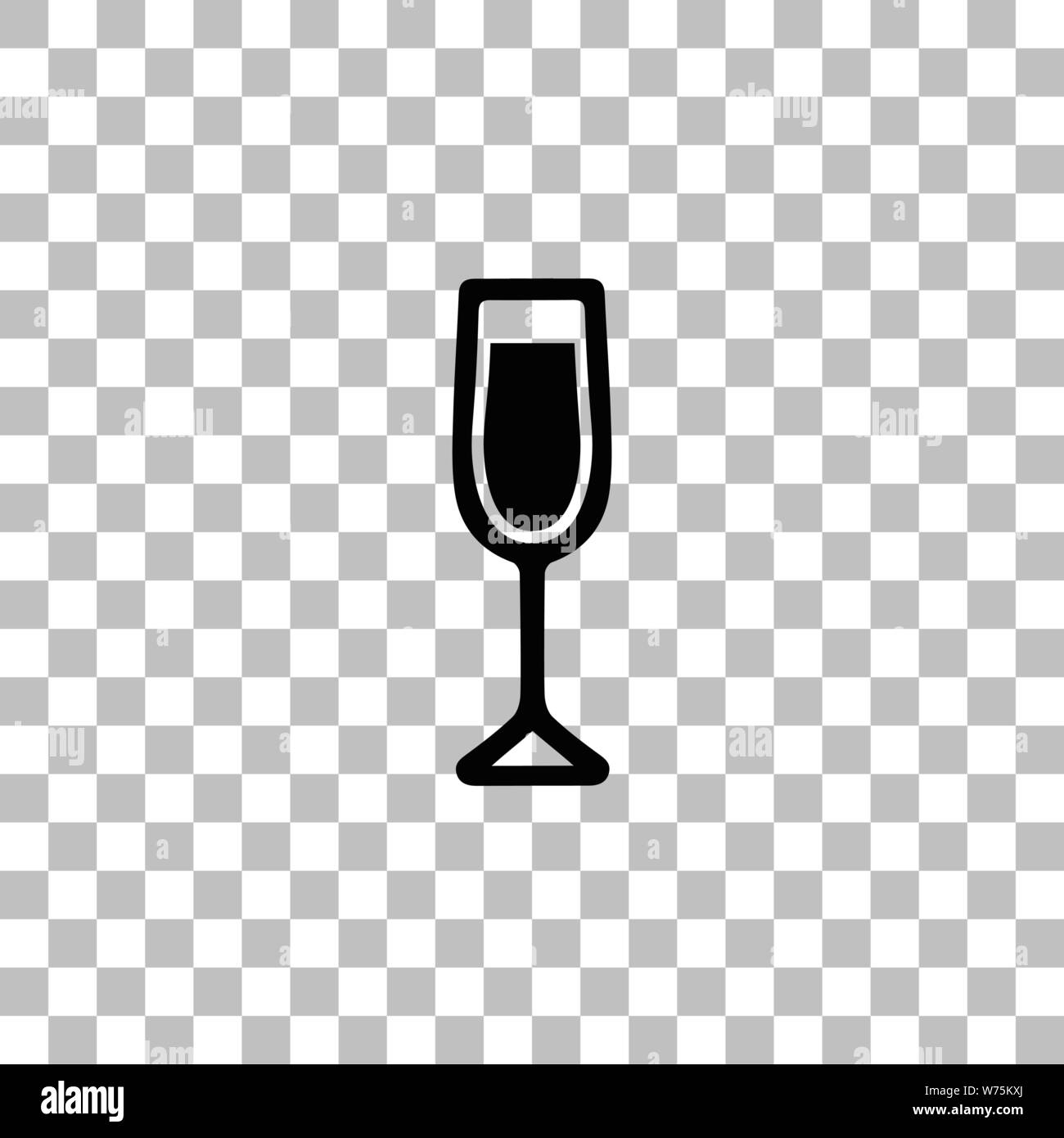 Copa de vino. Icono plana negra sobre un fondo transparente. Pictograma  para su proyecto Imagen Vector de stock - Alamy