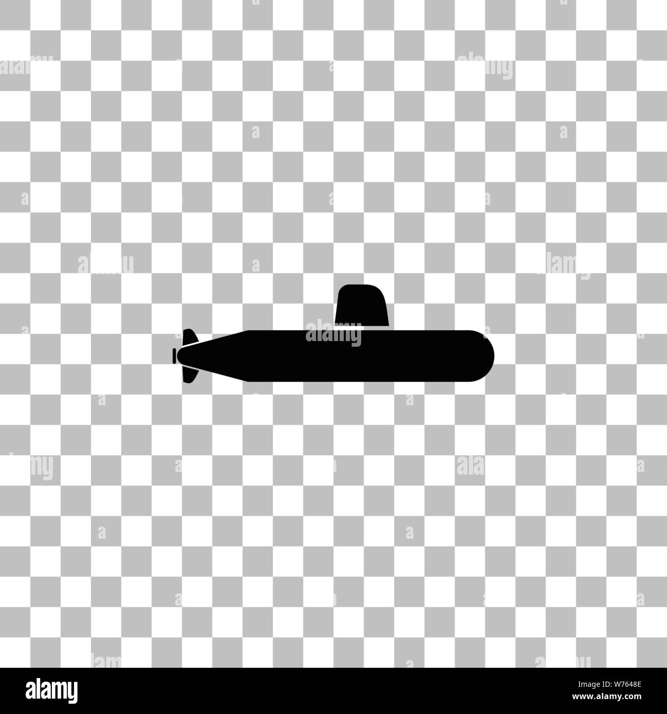 Submarino. Icono plana negra sobre un fondo transparente. Pictograma para su proyecto Ilustración del Vector
