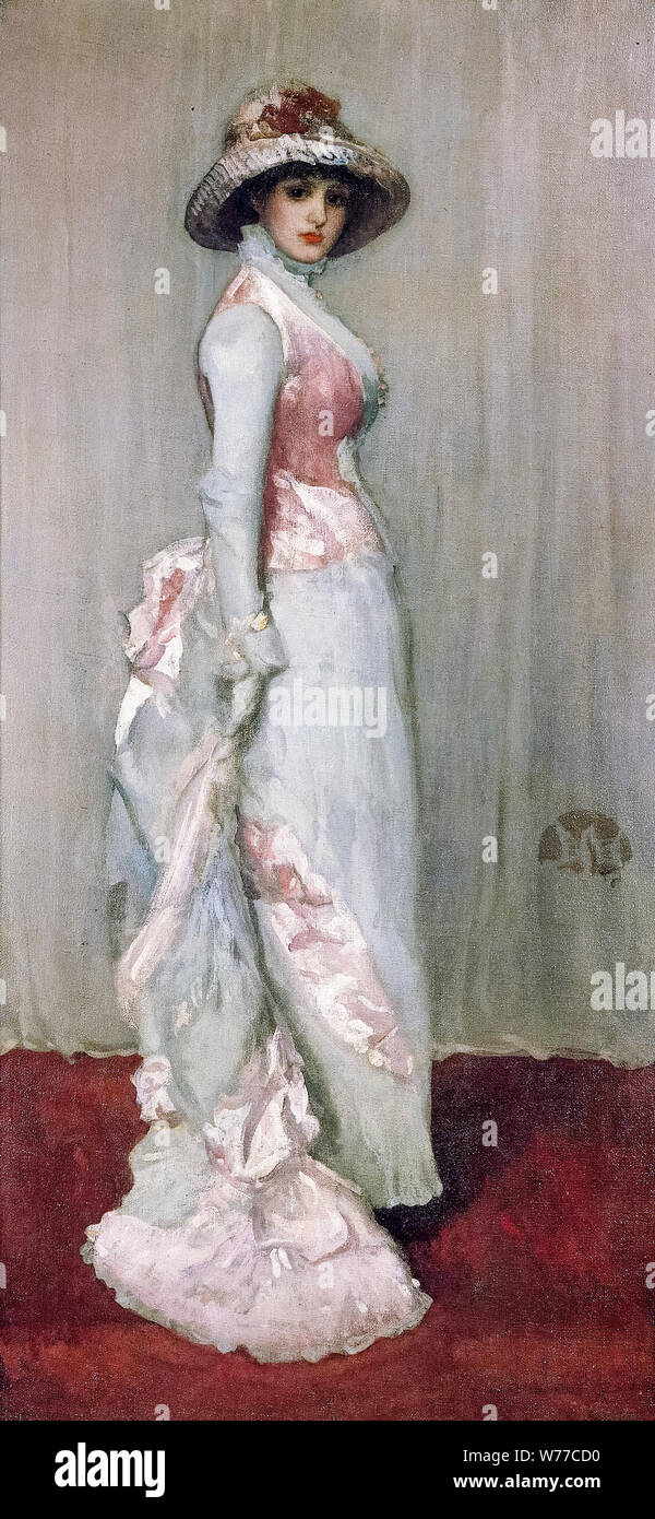 James McNeill Whistler, la pintura, la armonía en rosa y gris: retrato de Lady Meux, 1881 Foto de stock