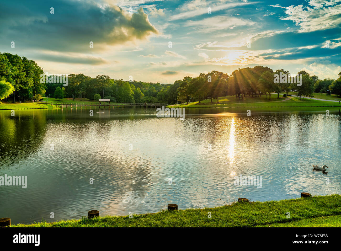 Hermoso paisaje de alta definición fotografía, parque Henderson, Enterprise Alabama Foto de stock