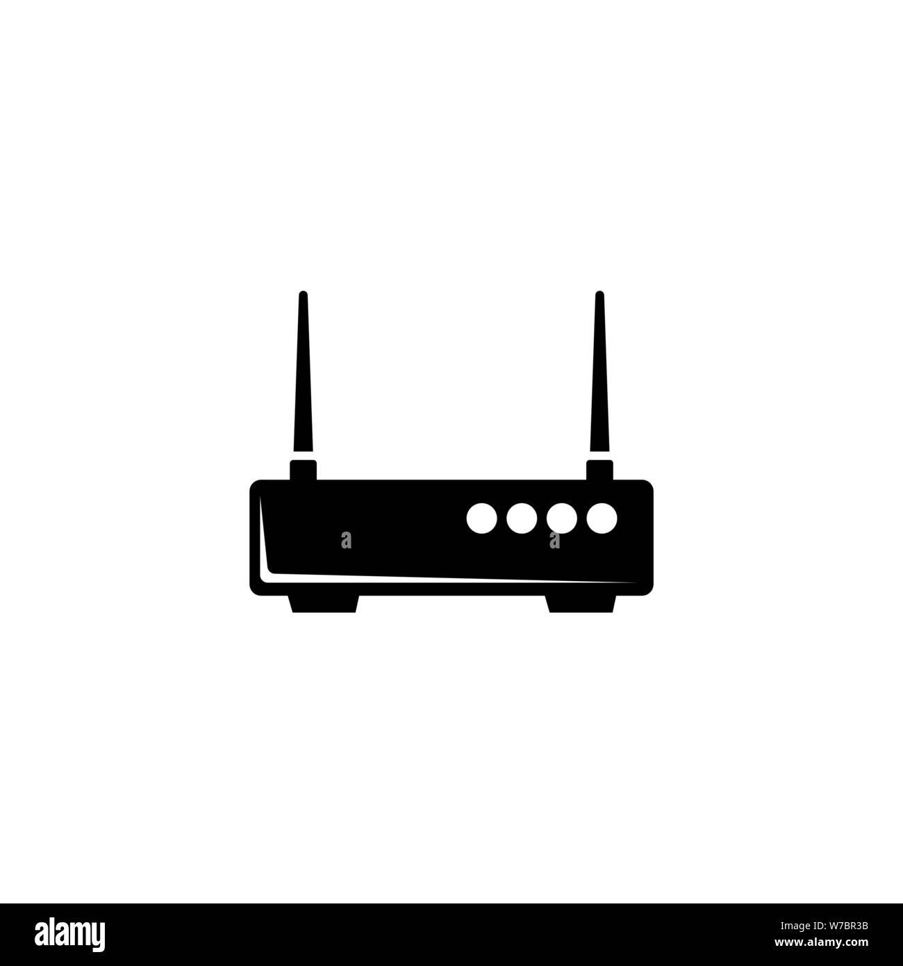 Router WiFi, módem de red. Icono de Vector plana ilustración. Simple