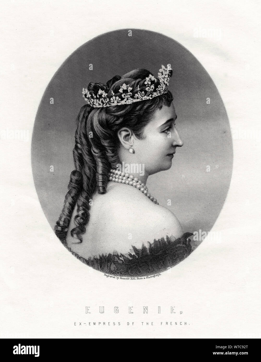 La Emperatriz Eugenia, (1826-1920), Emperatriz Consorte de Francia (1853-1870), del siglo XIX. Artista: Francis Holl Foto de stock