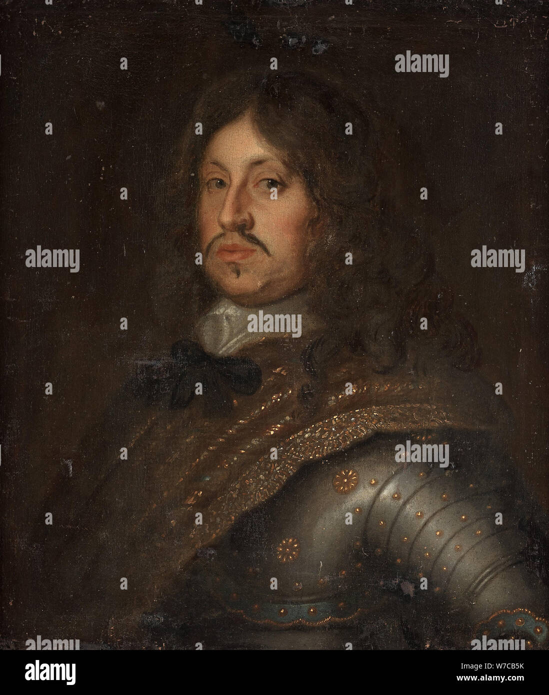 Retrato del Rey Carlos X Gustavo de Suecia (1622-1660), extremo de 17 cen.. Foto de stock