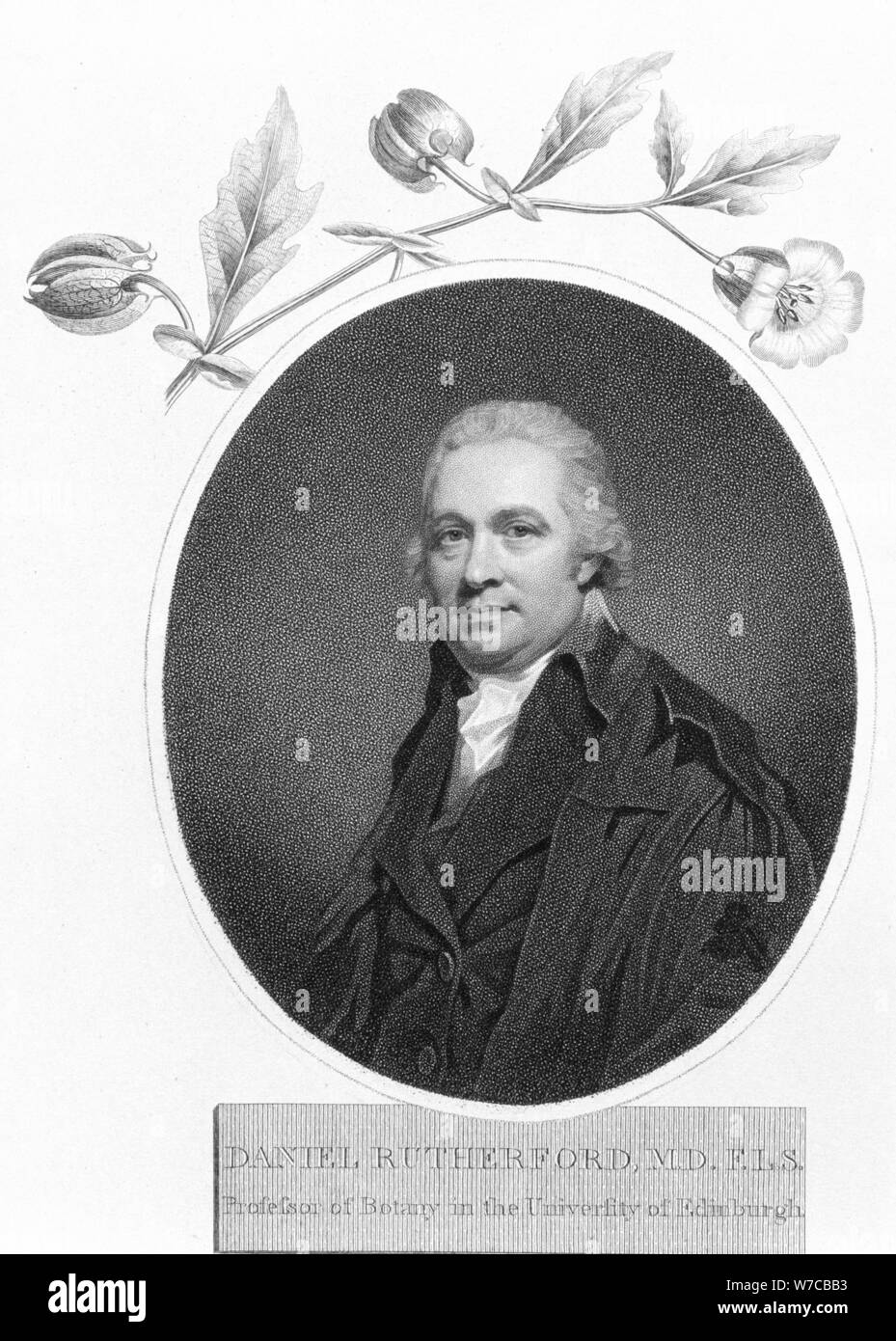 Daniel Rutherford, a fines del siglo XVIII. Artista: Desconocido Foto de stock