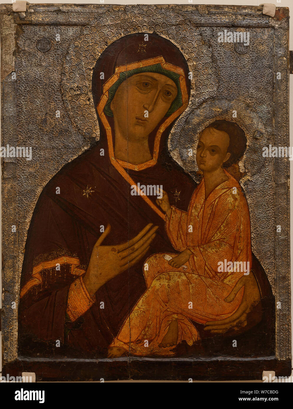 La Virgen de Tikhvin, siglo XVI. Foto de stock