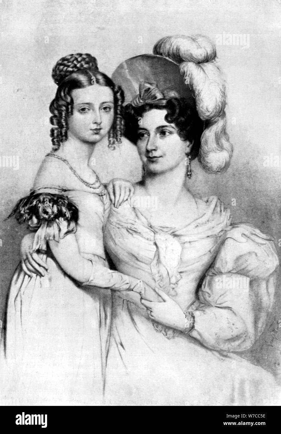 La princesa Victoria y su madre en 1834, (1901).Artista: George Hayter Foto de stock