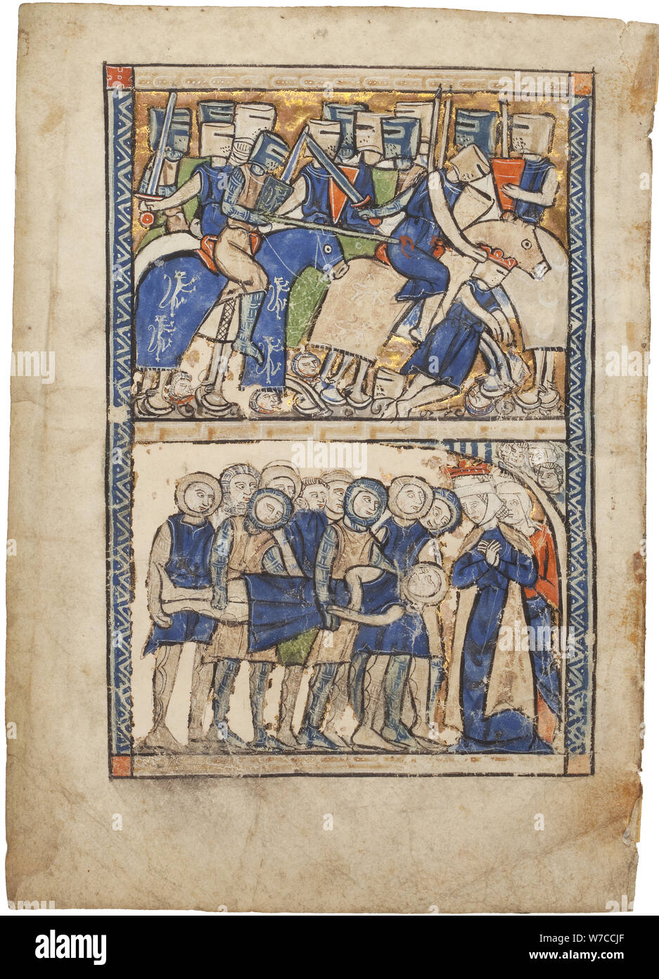 Ilustración de Le Roman de Troie (El romance de Troya) por Benoît de Sainte-Maure. Foto de stock