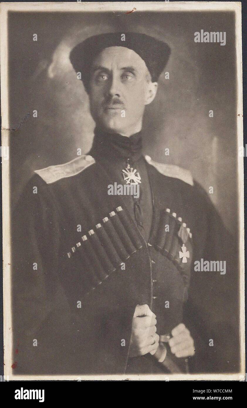 Barón Pyotr Nikolayevich Wrangel (1878-1928), comandante general del ejército de voluntarios. Foto de stock