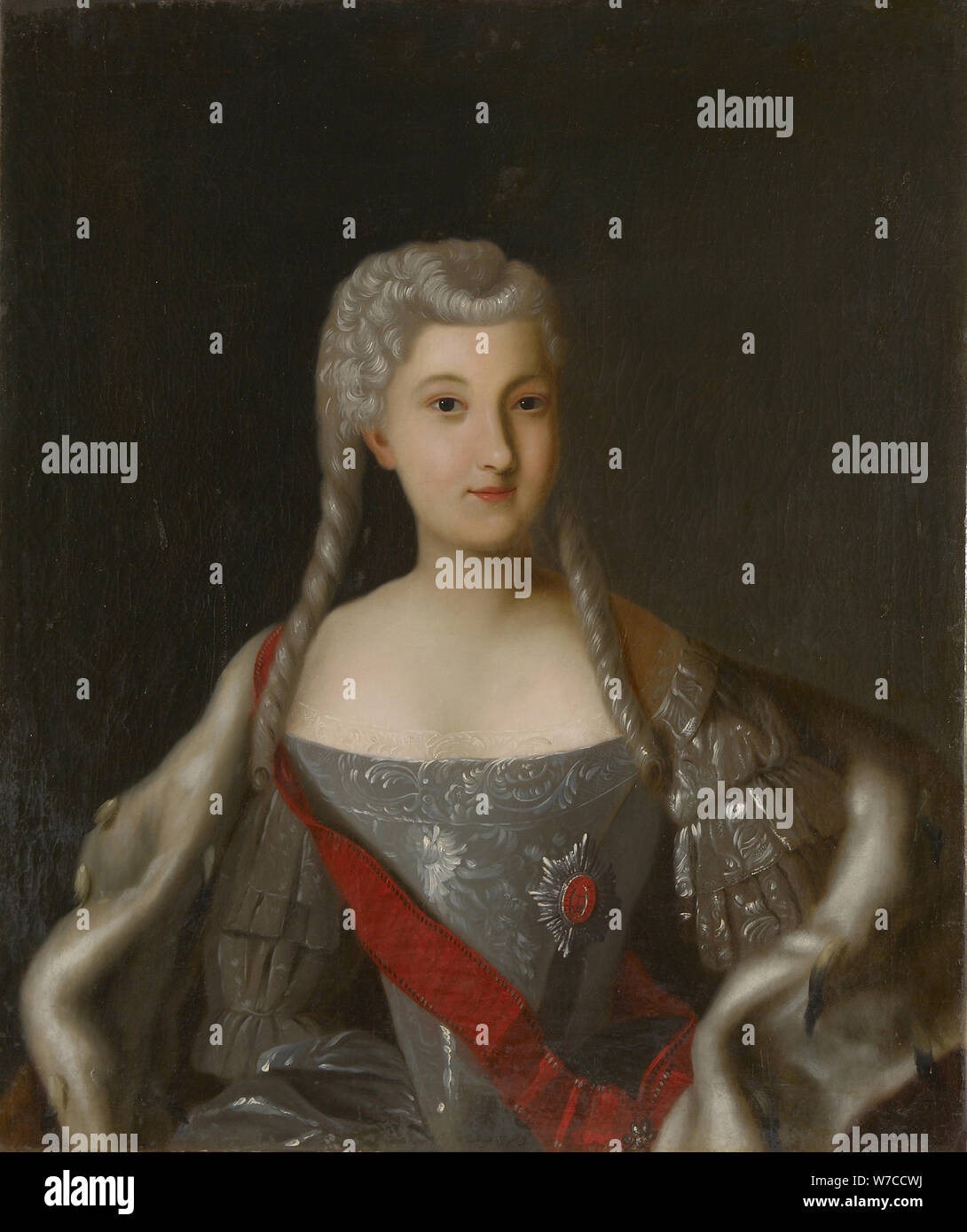 Retrato de la Princesa Ana Leopoldovna (1718-1746), el Zar Iván VI madre. Foto de stock