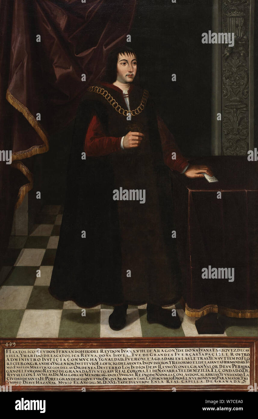 Retrato del Rey Fernando II de Aragón (1452-1516). Foto de stock