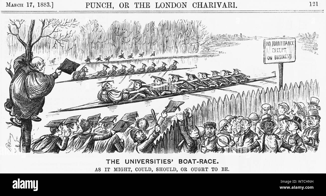 "Las universidades' Boat-Race', 1883. Artista: Desconocido Foto de stock