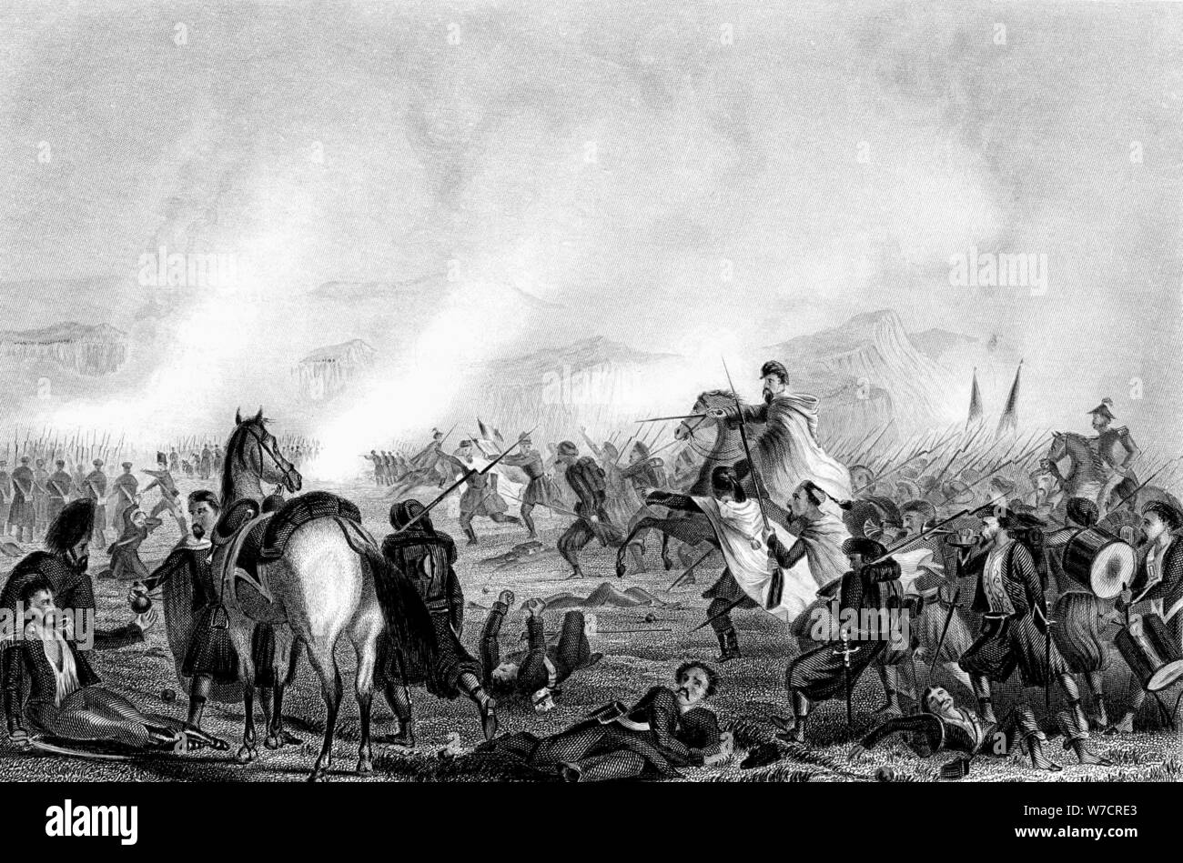 Batalla de Inkerman, Guerra de Crimea, el 5 de noviembre de 1854 (c1856). Artista: Desconocido Foto de stock