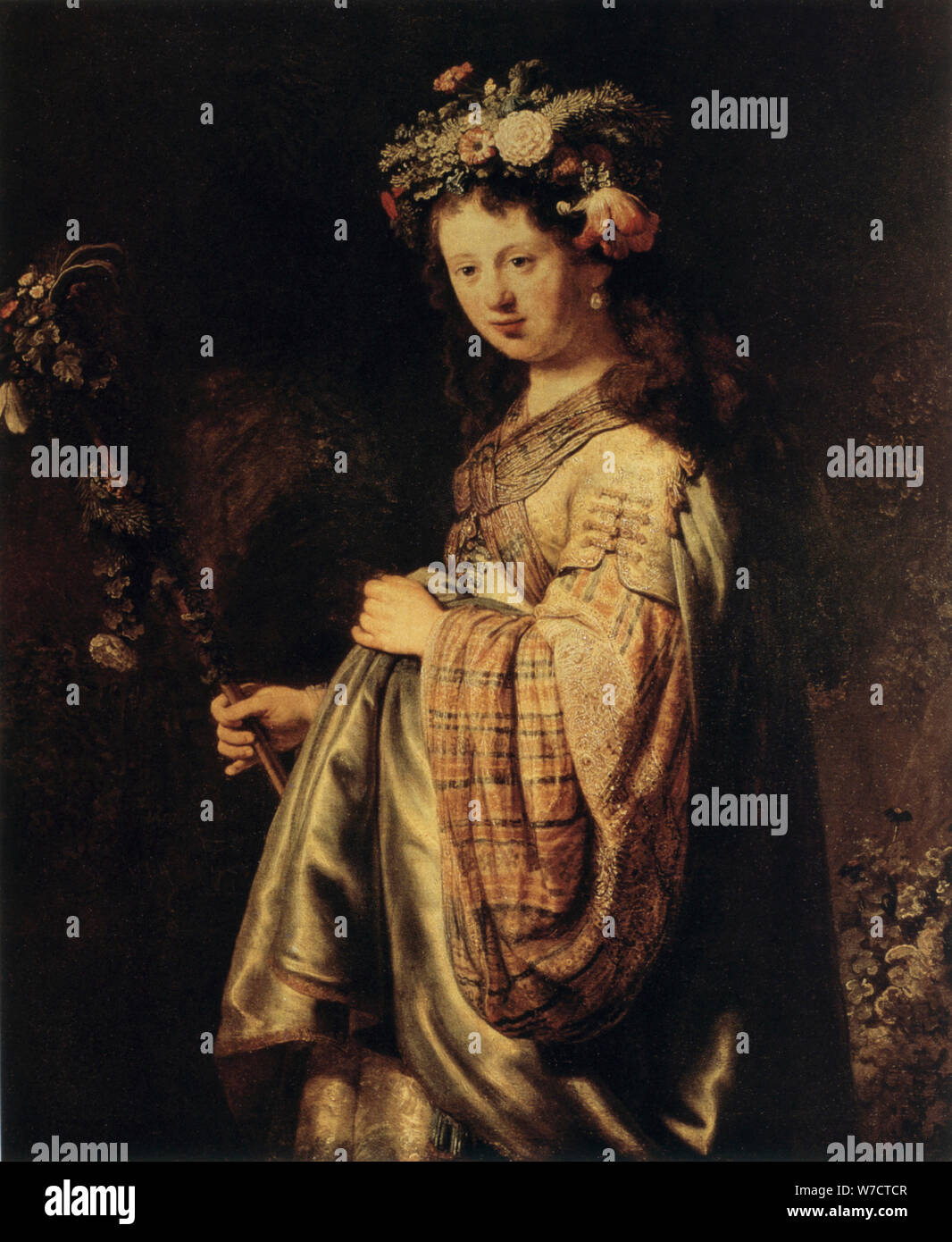 'Flora', de 1634. Artista: Rembrandt Harmensz van Rijn Foto de stock