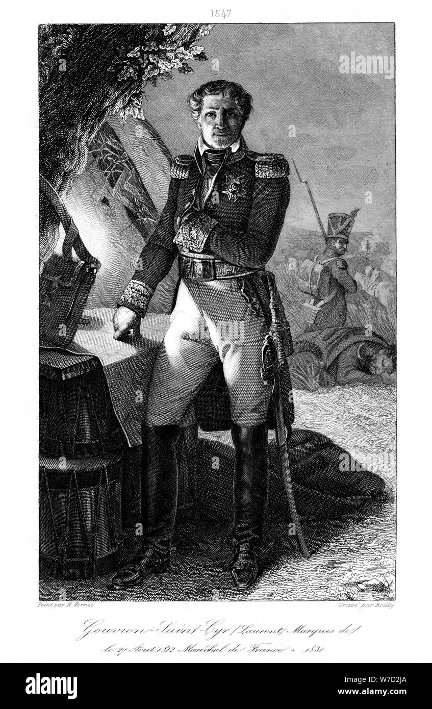 Laurent Gouvion Saint-Cyr (1764-1830), Mariscal de Francia, 1839.Artista: Julien Leopold Boilly Foto de stock