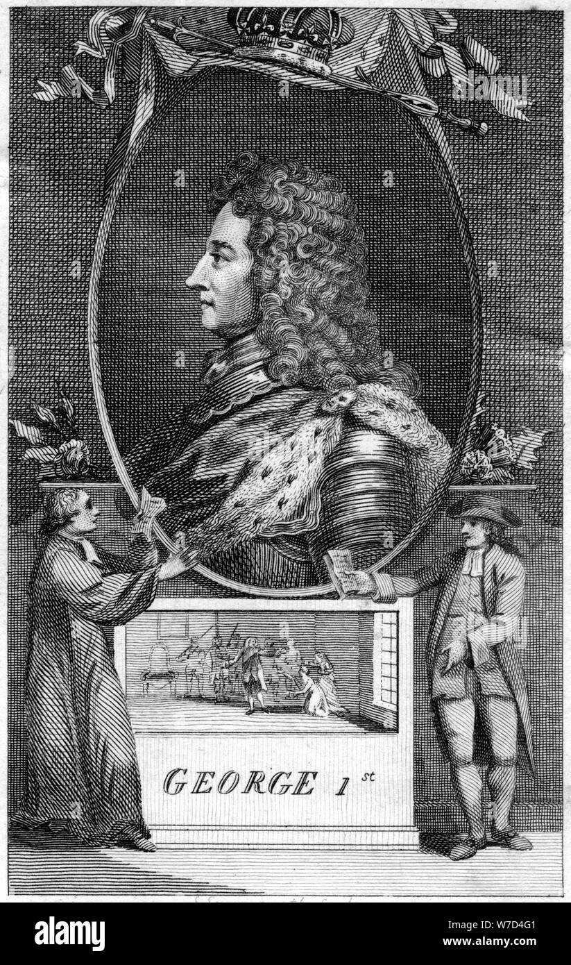 Jorge I de Gran Bretaña.Artista: S Springsgoth Foto de stock