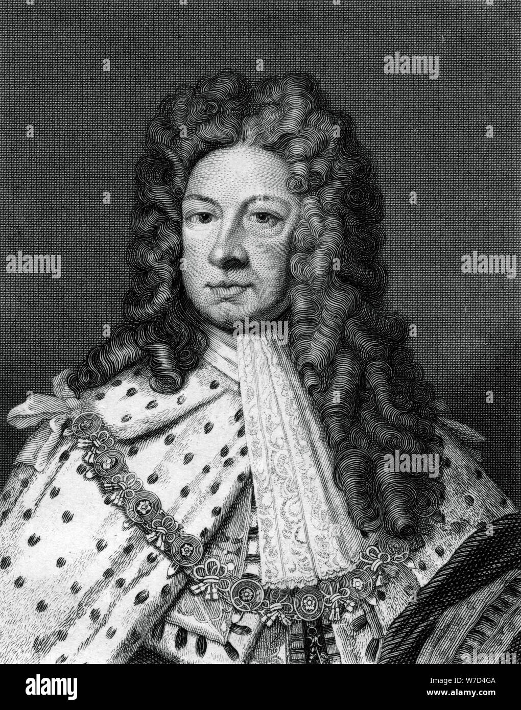 Jorge I de Gran Bretaña.Artista: Worthington Foto de stock
