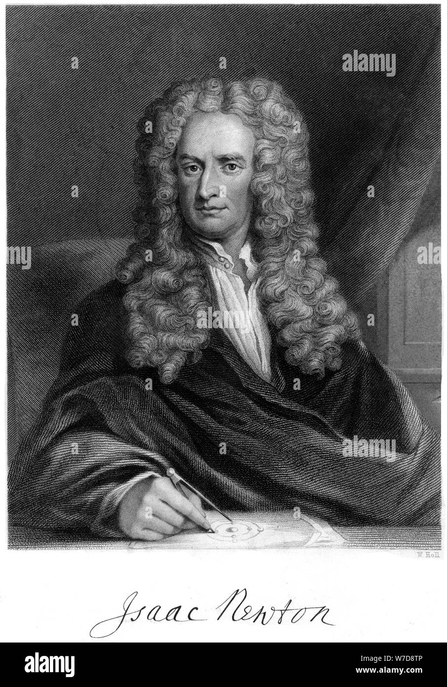 Sir Isaac Newton El Matemático Inglés Astrónomo Y Físico Siglo Xixartista W Holl 3986