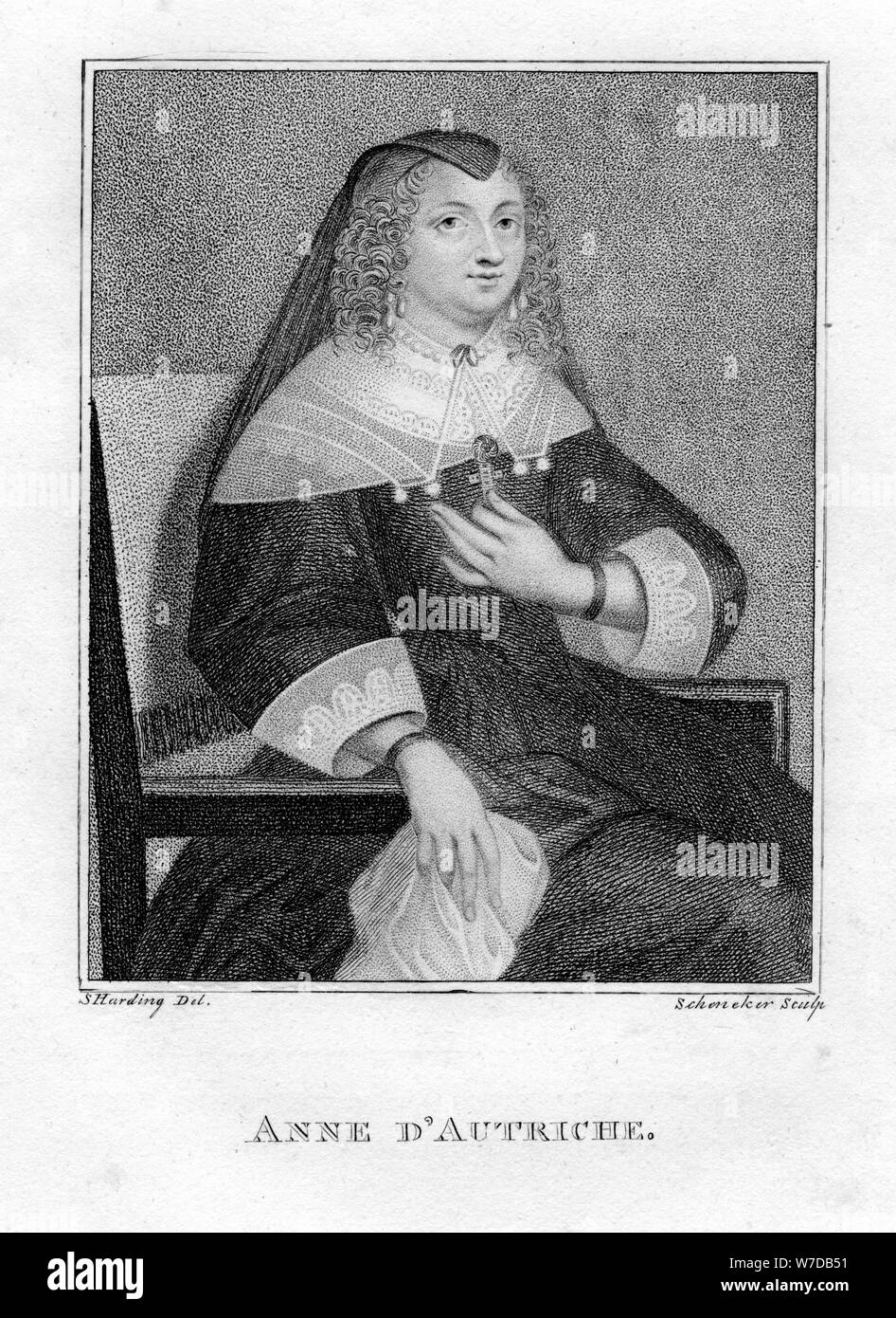 Ana de Austria (1601-1666), del siglo XIX. Creador: Scheneker. Foto de stock