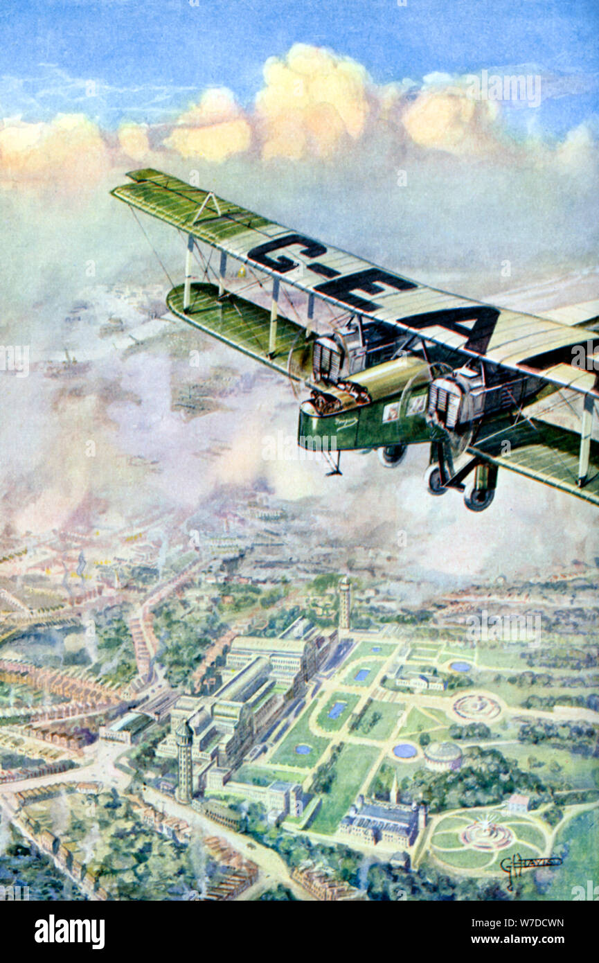 Un avión a Londres, 1926.Artista: GH Davis Foto de stock