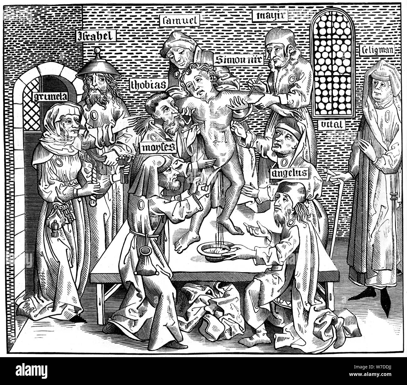 El martirio de Simón de Trento, 1493 (1849).Artista: Pierre Wolgmuth Foto de stock