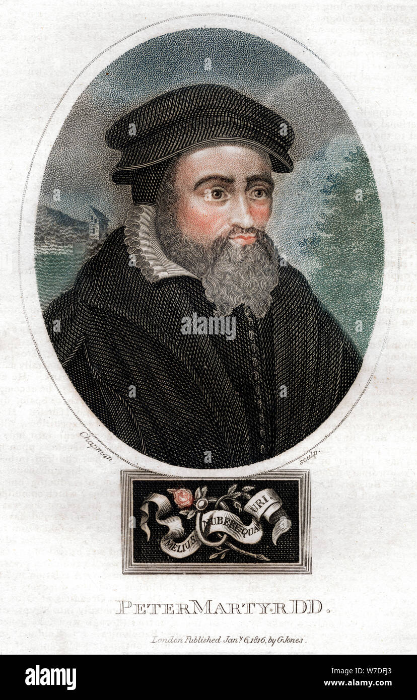 Pietro Martire Vermigli (1499-1562), teólogo italiano, 1816.Artista: Chapman & Co Foto de stock